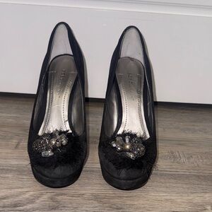 BCBGeneration Black Heels with Embellished Accents